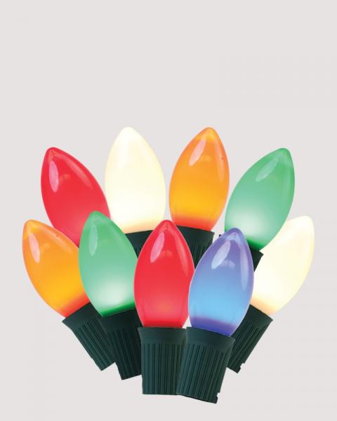 Classic C9 LED Lights 25 Ceramic Multi