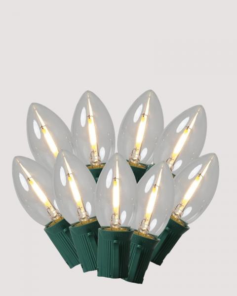 Classic C9 LED Lights 25 Transparent Warm White