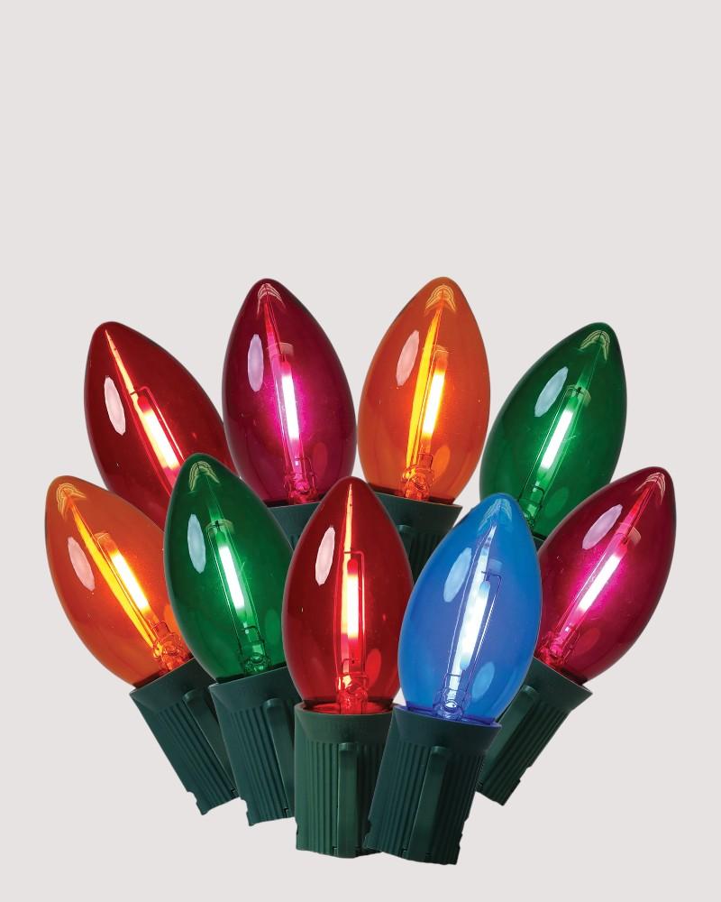 Classic C9 LED Lights 25 Transparent Multi
