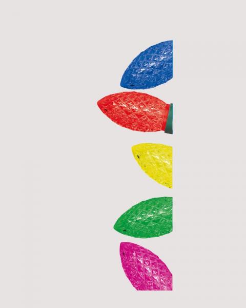 Heavy Duty C9 Faceted LED Lights 50 Multi