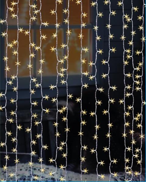 Starry Curtain Icicle 8 Function 3mm Micro LED Lights 500 Warm White