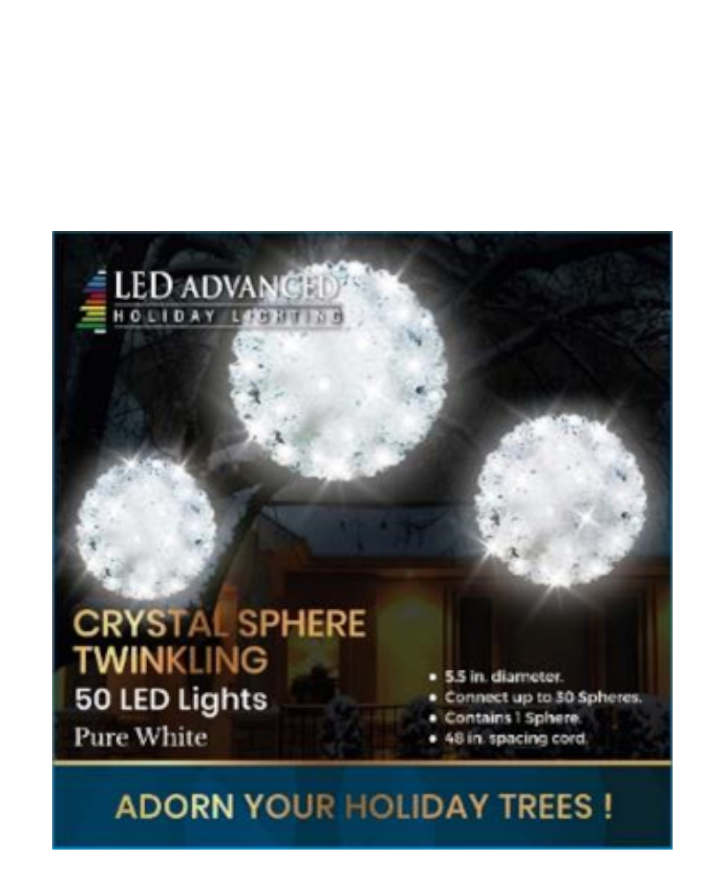 5.5" Crystal Sphere with Pure-White LED Lights