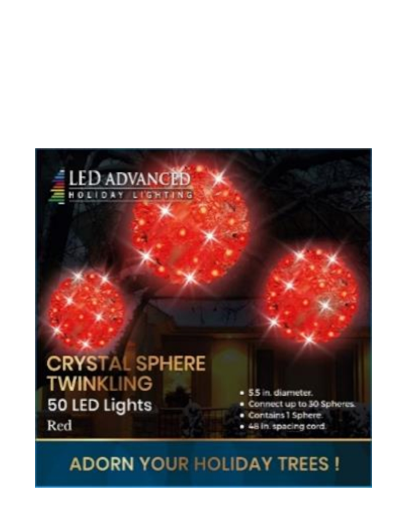 5.5" Crystal Sphere with Red LED Lights