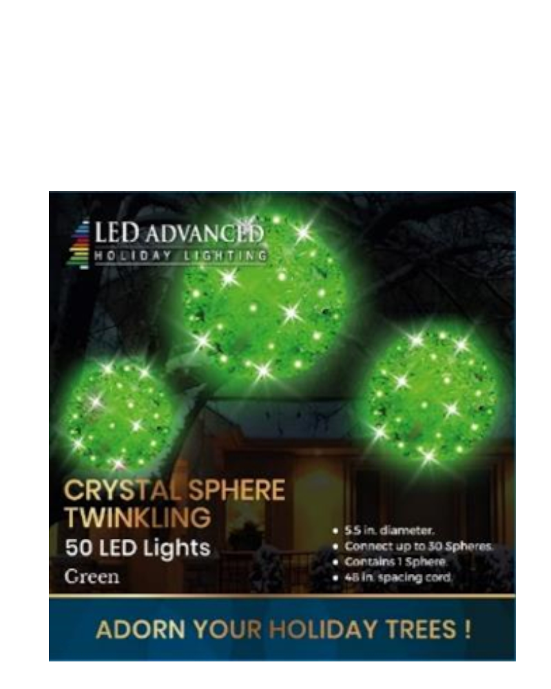 5.5" Crystal Sphere with Green LED Lights