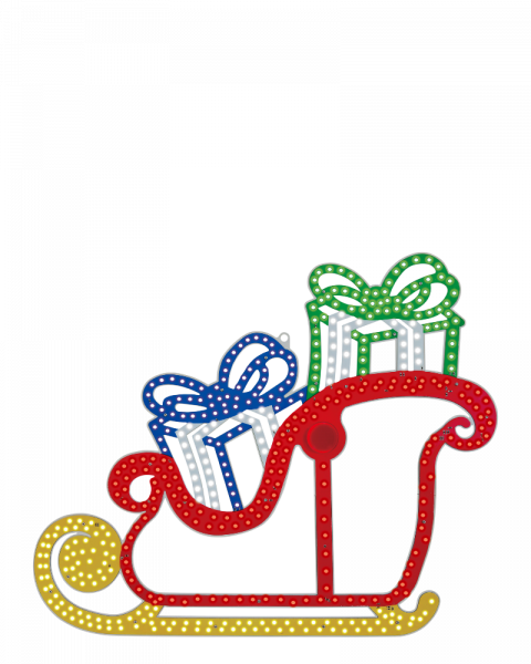 Vibrant Sleigh With Present 24" with 460 hi-intensity LED lights