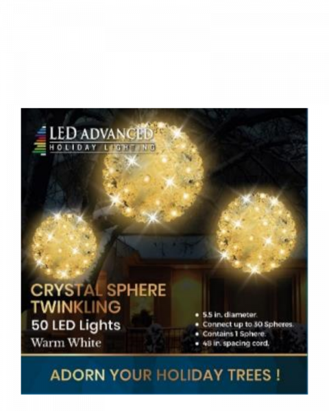 5.5" Crystal Sphere with Warm-White LED Lights