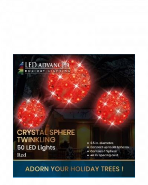 5.5" Crystal Sphere with Red LED Lights