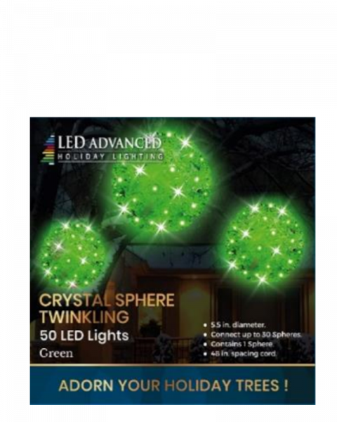 5.5" Crystal Sphere with Green LED Lights