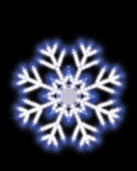 Vibrant Snowflake 16" With 320 Blue & White LED Lights