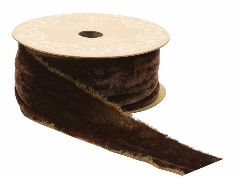Brown Unwired Velvet 2" 10 Yards
