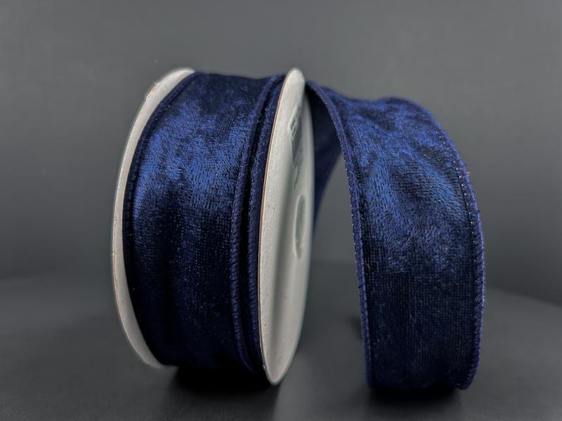 Navy Lush Velvet 1.5" 10 Yards
