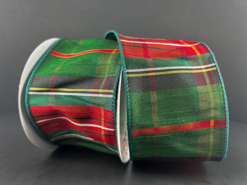 Tartan Plaid Green/Red/Black 2.5" 10 Yards