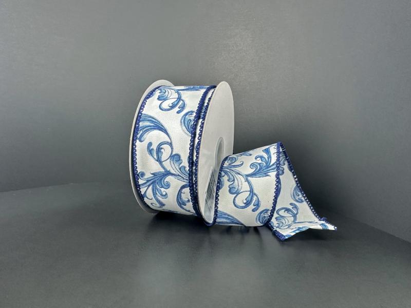 Chinoiserie White/Blue 1.5" 10 Yards