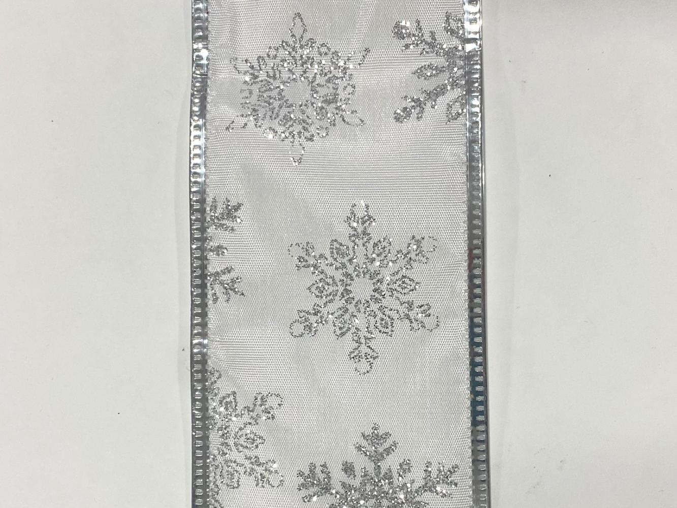 Silver Sheer Snowflakes 2.5" 10 Yards