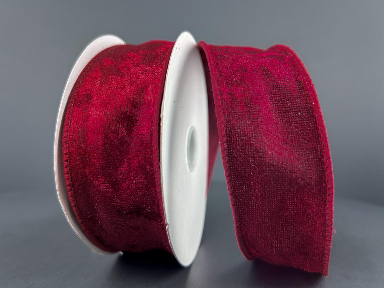 Burgundy Lush Velvet 1.5" 10 Yards