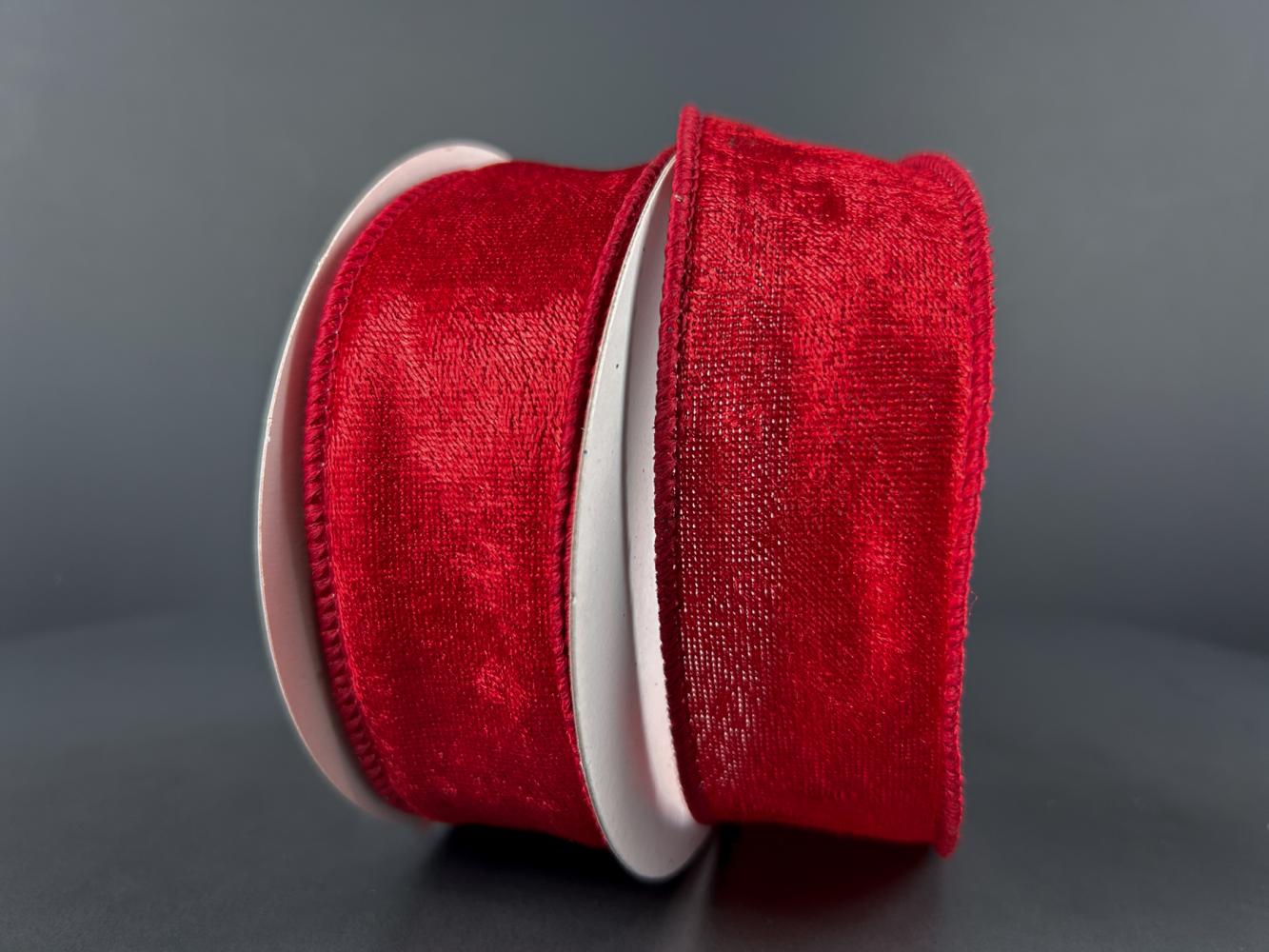 Red Lush Velvet 1.5" 10 Yards