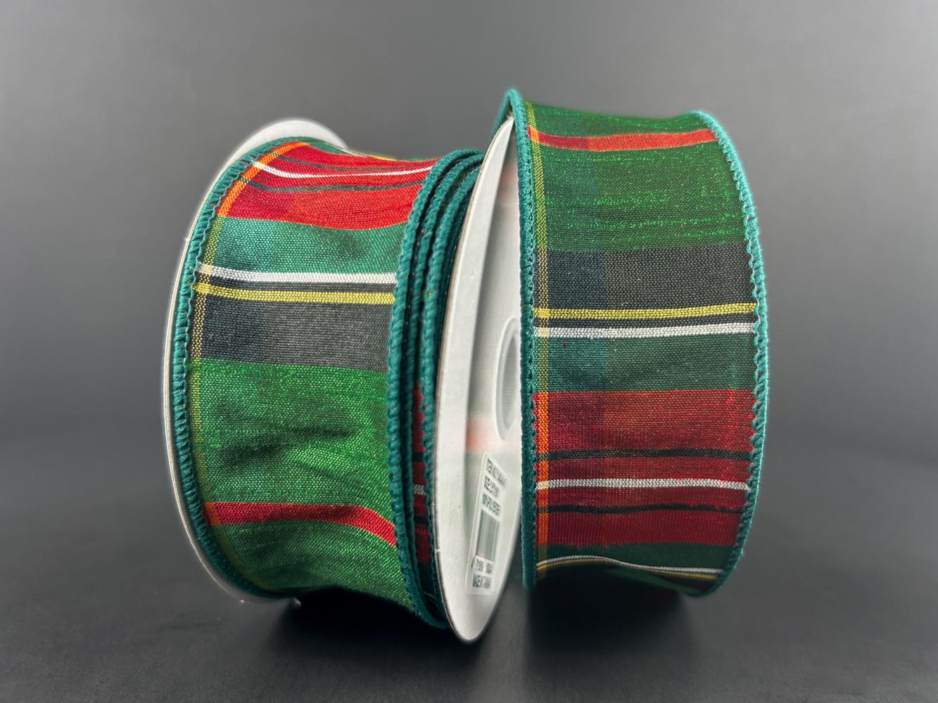 Tartan Plaid Green/Red/Black 1.5" 10 Yards