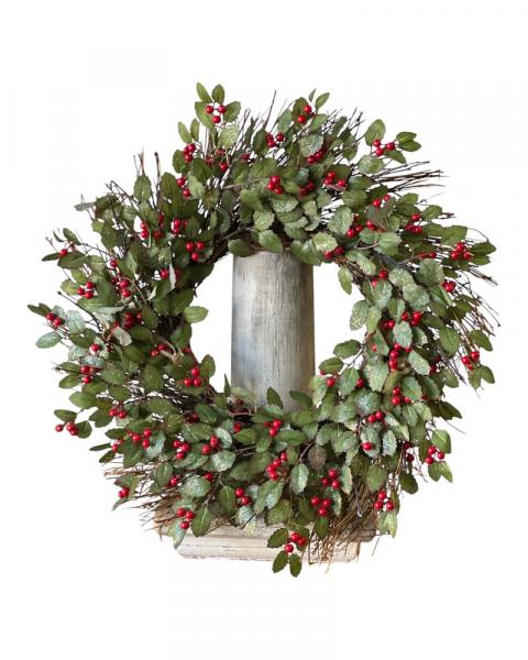 Holly Wreath W/berry 22"