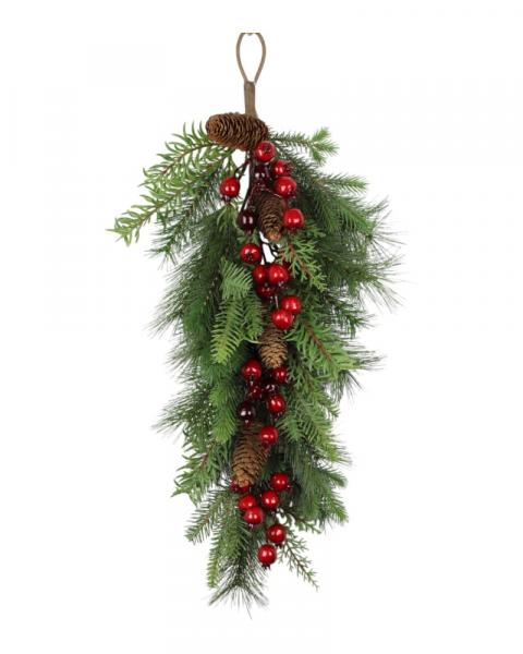 Berry Pine With Cones Teardrop 28"