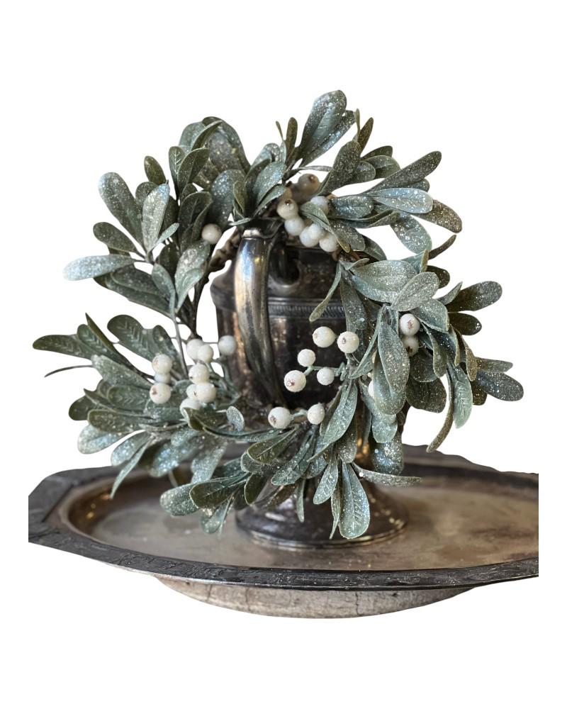 Ice-Kissed Mistletoe Wreath 20"