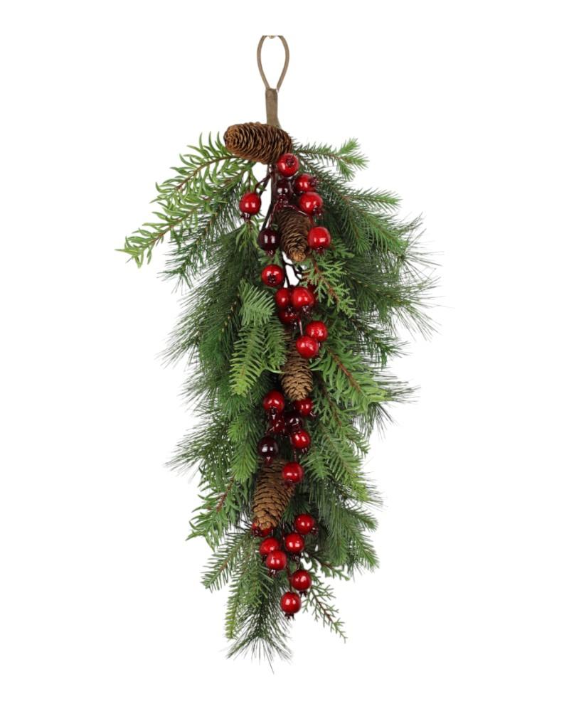 Berry Pine With Cones Teardrop 28"