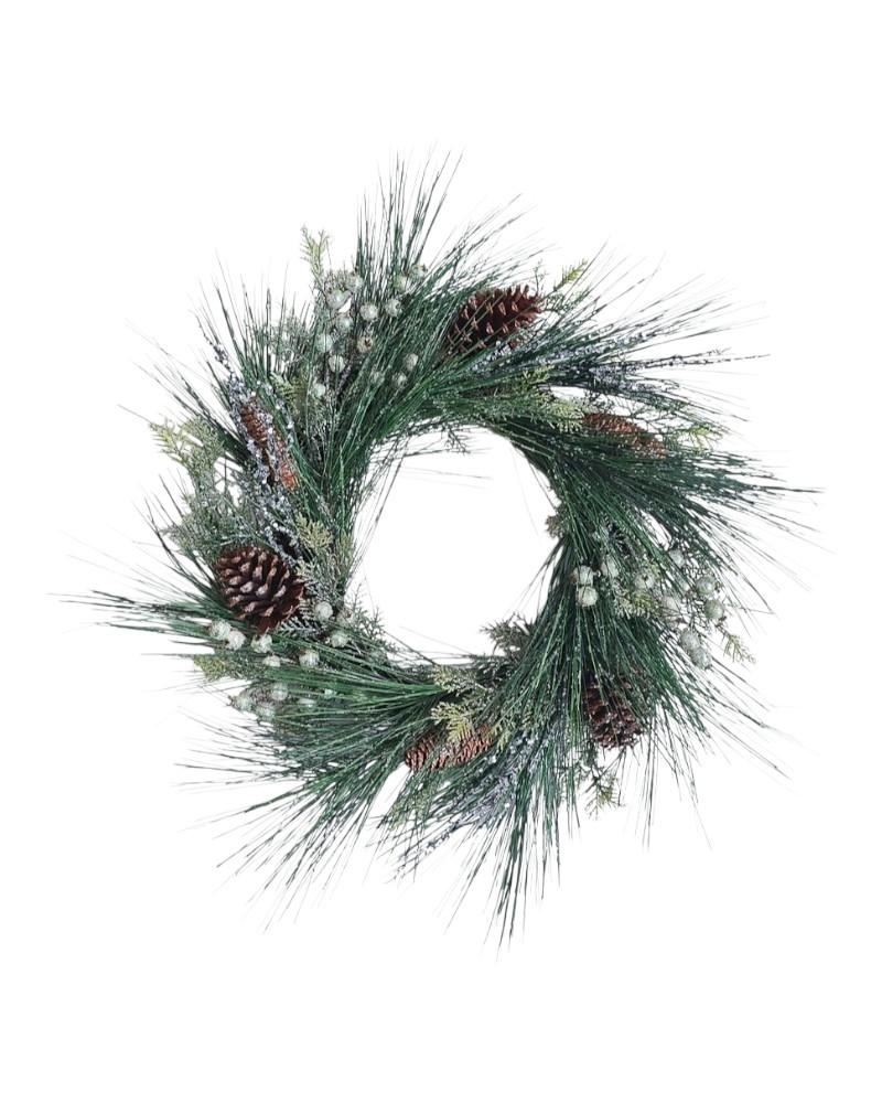 Berry Cones Mixed Wreath 24"