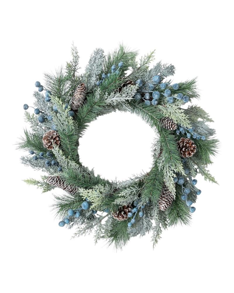 Berry Cones Mixed Wreath 24"