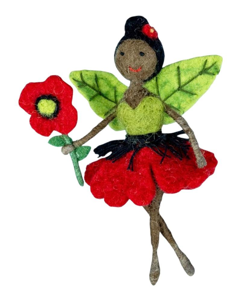 Handmade Poppy Fairy Ornament