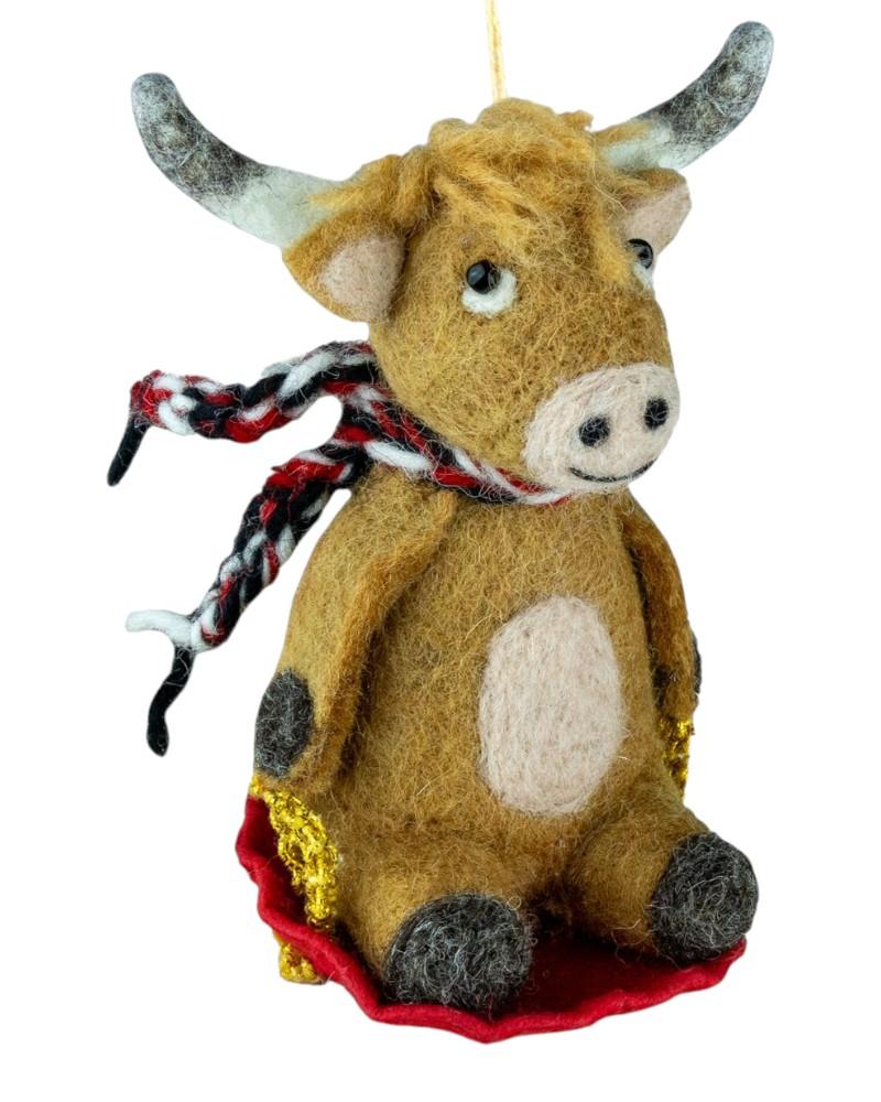 Handmade Highland Cow Ornament