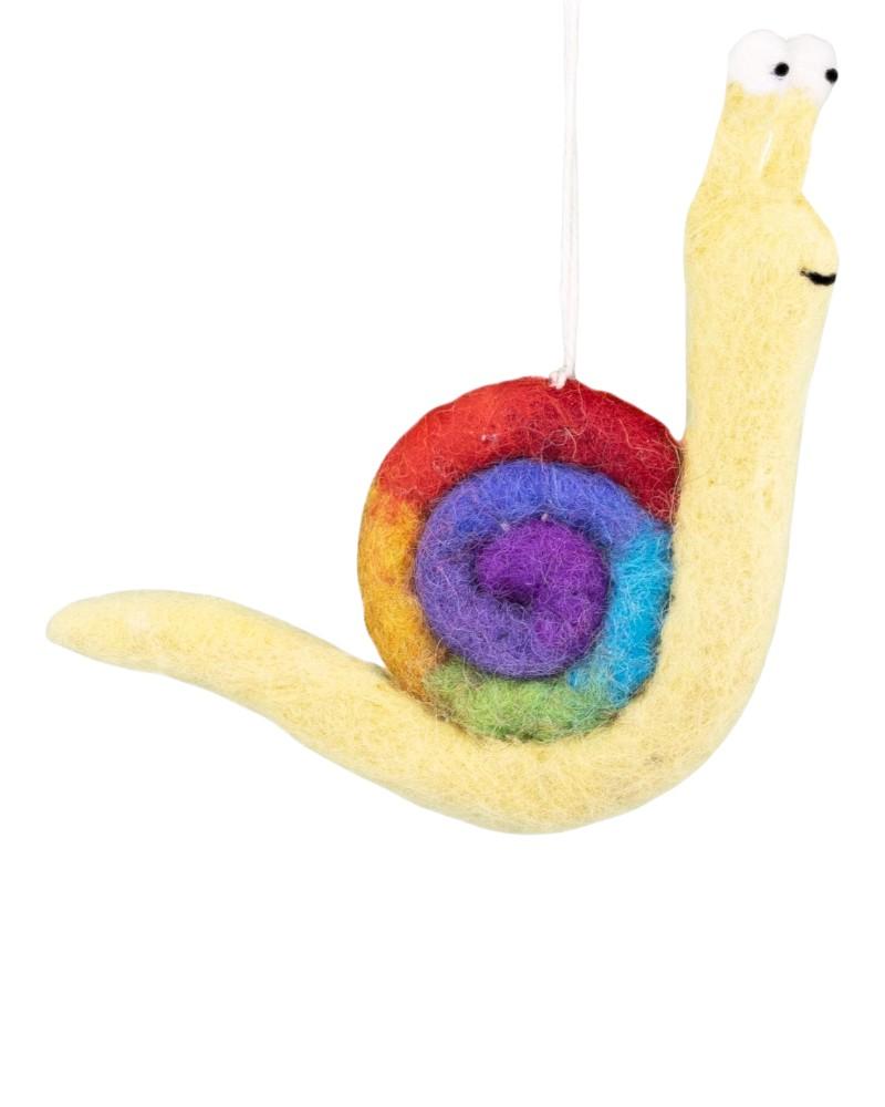 Handmade Rainbow Snail Ornament