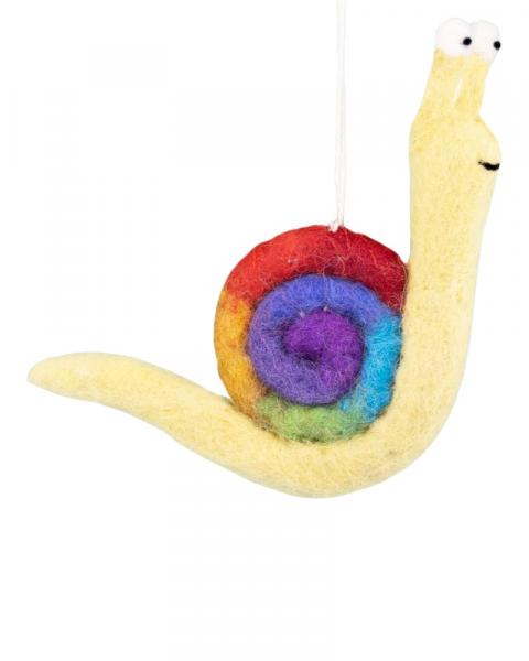 Handmade Rainbow Snail Ornament
