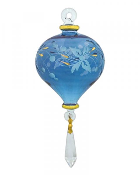 Clear Etched Heart With Crystal Small Size