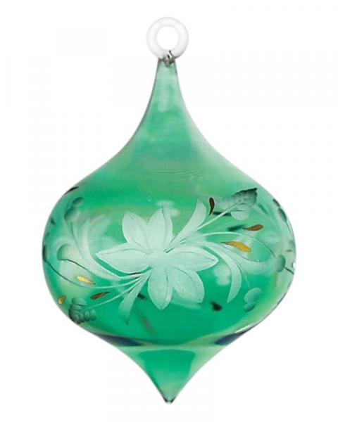 Clear Etched Onion Shape Mid Size