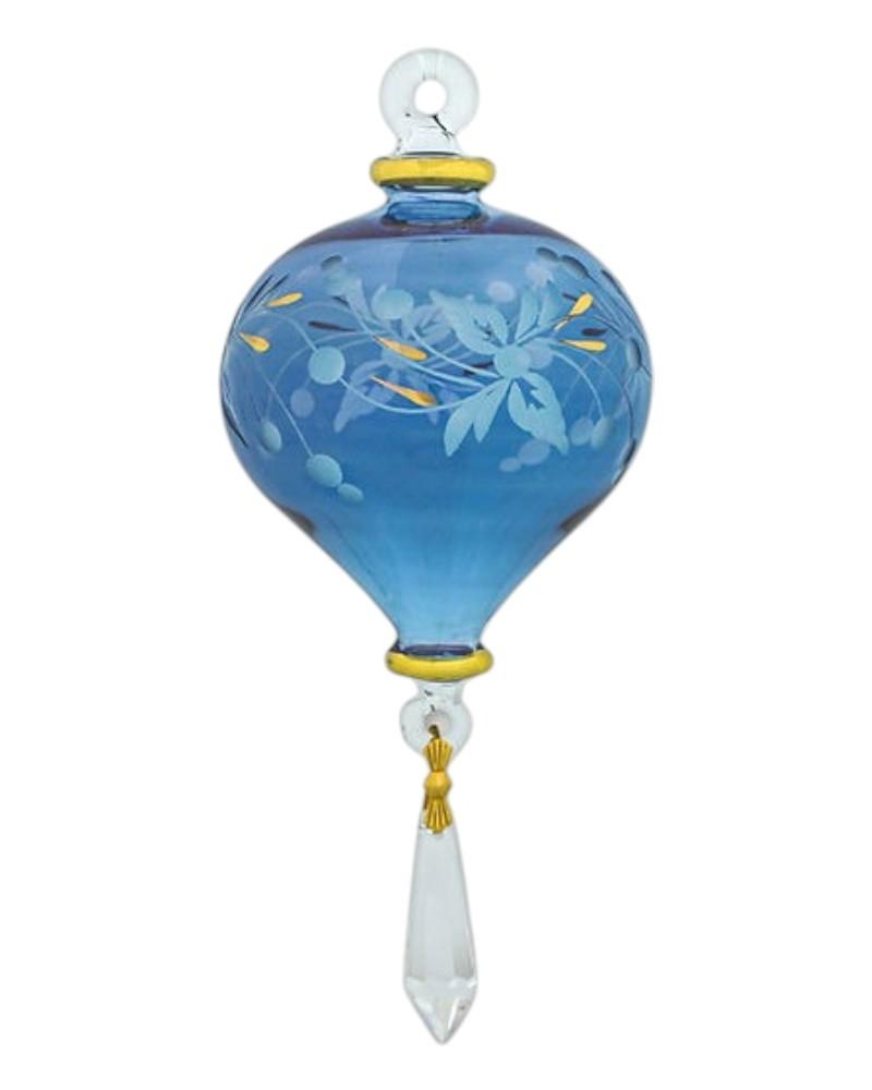 Clear Etched Heart With Crystal Small Size