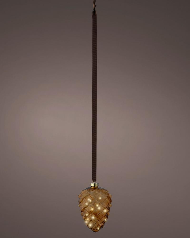 15 Lights Micro LED Pinecone Brown/Warm White