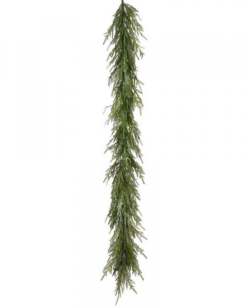 Glittered Cypress Garland 6'