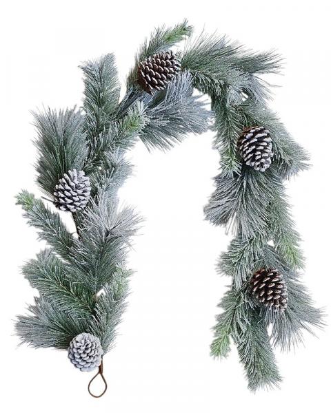 Mixed Snow Pinecones Garland 5'