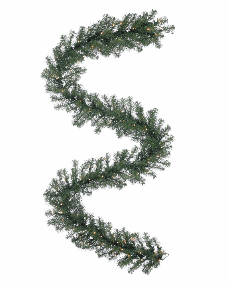 Norway Pine Garland with Clear Lights 9'