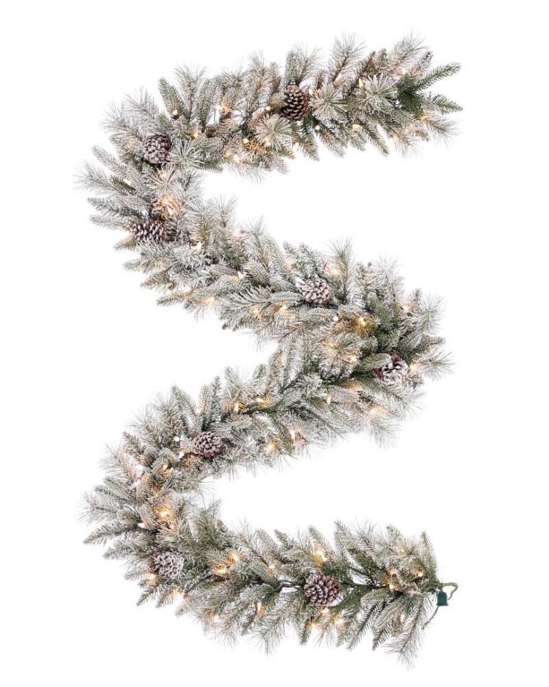 Hudson Flocked Garland 9'