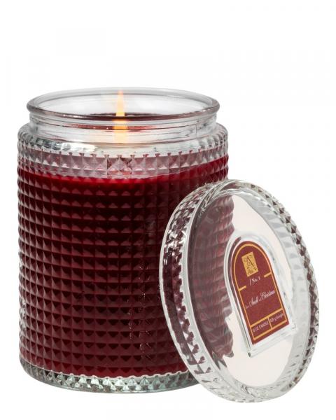 Smell of Christmas Textured Glass Candle With Lid 6oz