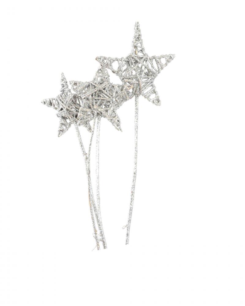 Lata Stars Mixed Pack Silver Glitter