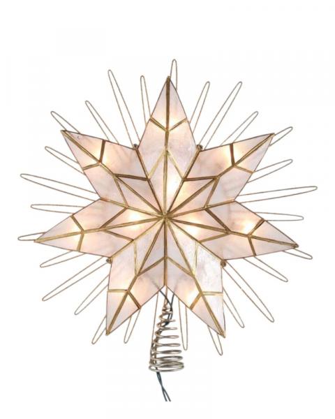 Capiz Star 14" Lighted Tree Topper