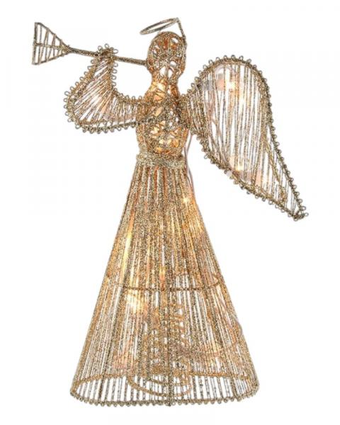 Angel Tree Topper 12" Gold Glitter