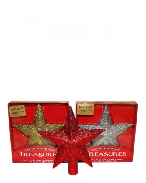 Mini Star Tree Topper 4" Assorted