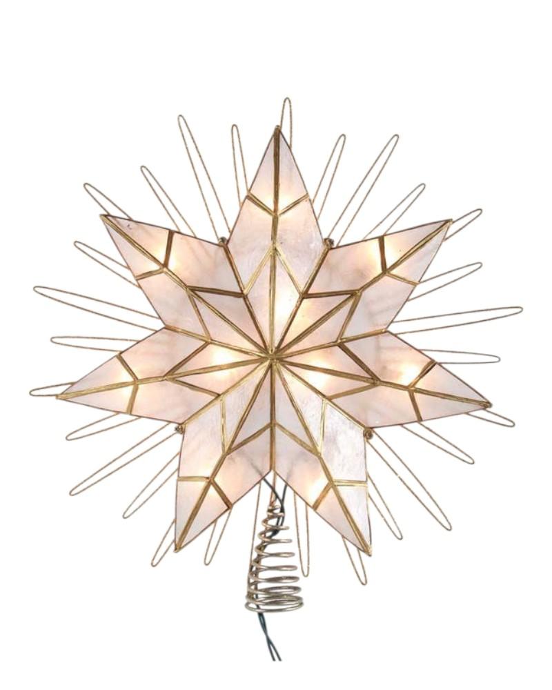 Capiz Star 14" Lighted Tree Topper