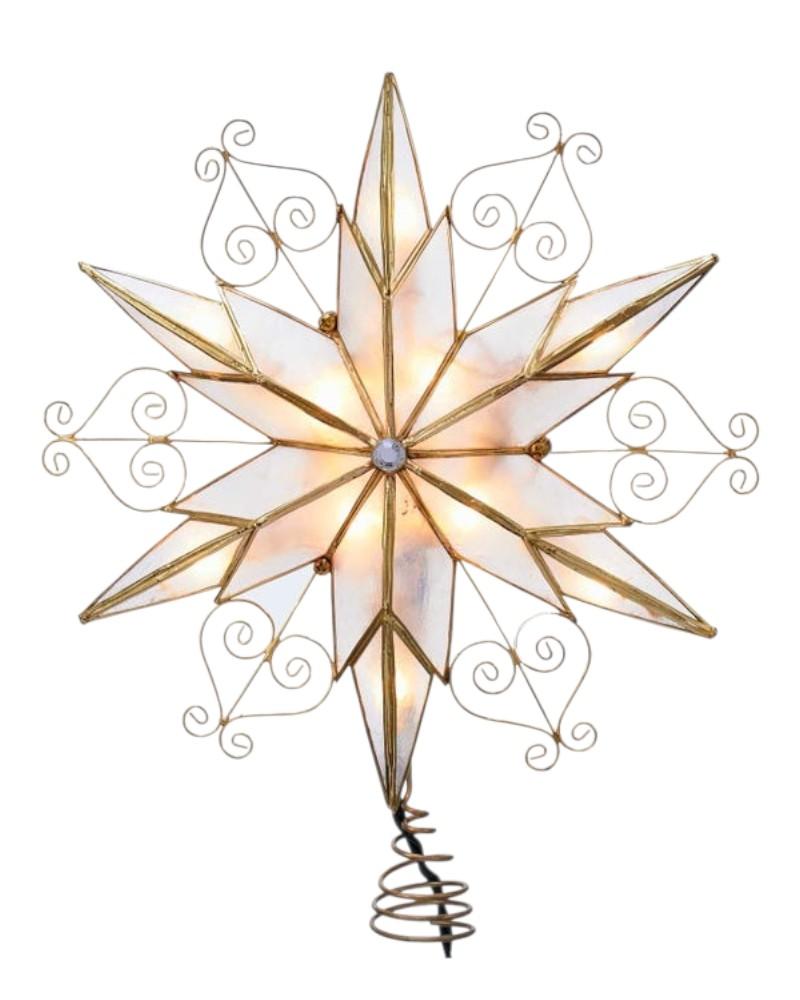 Capiz Star With Scroll Tree Topper