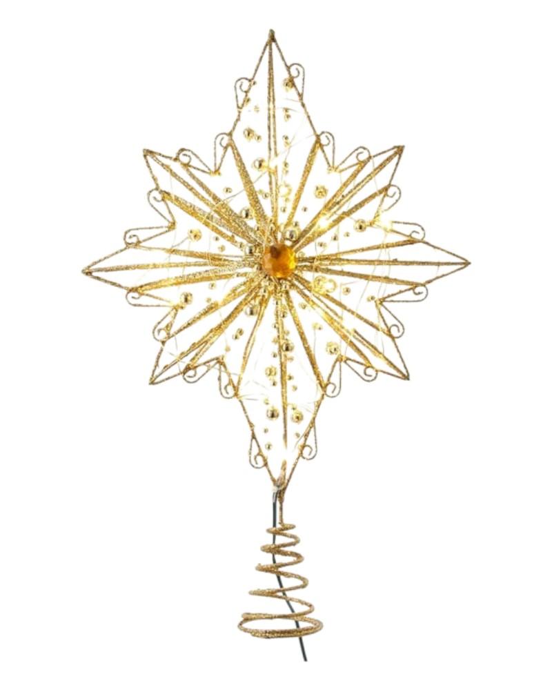Star Tree Topper 15.5" Gold