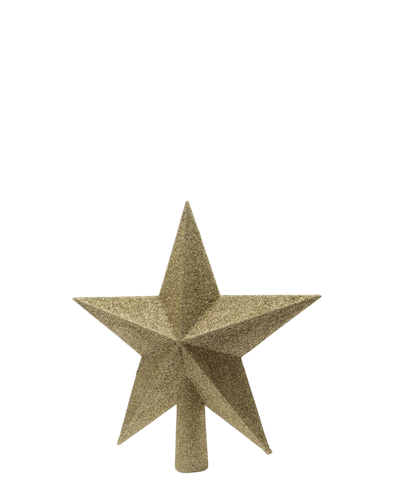 Shatterproof Star Tree Topper 7.5" Light Gold
