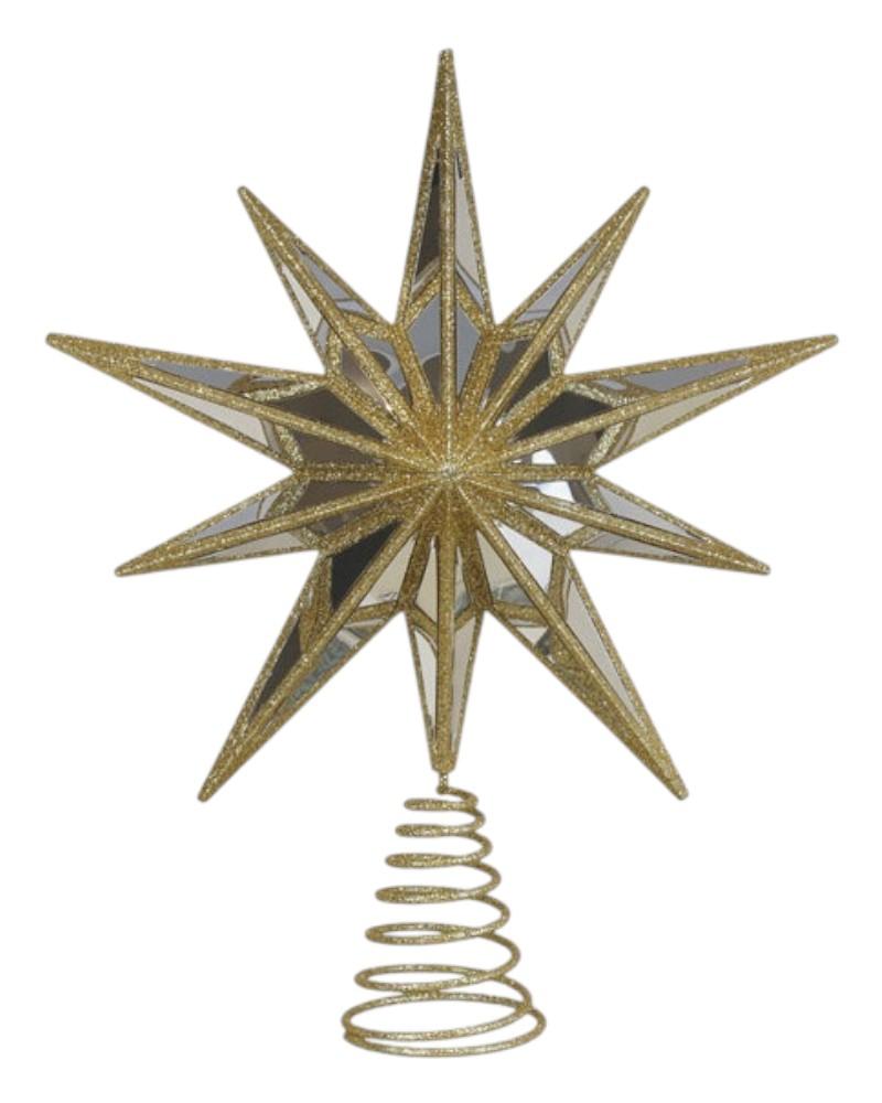 Old World Star Tree Topper 12" Gold