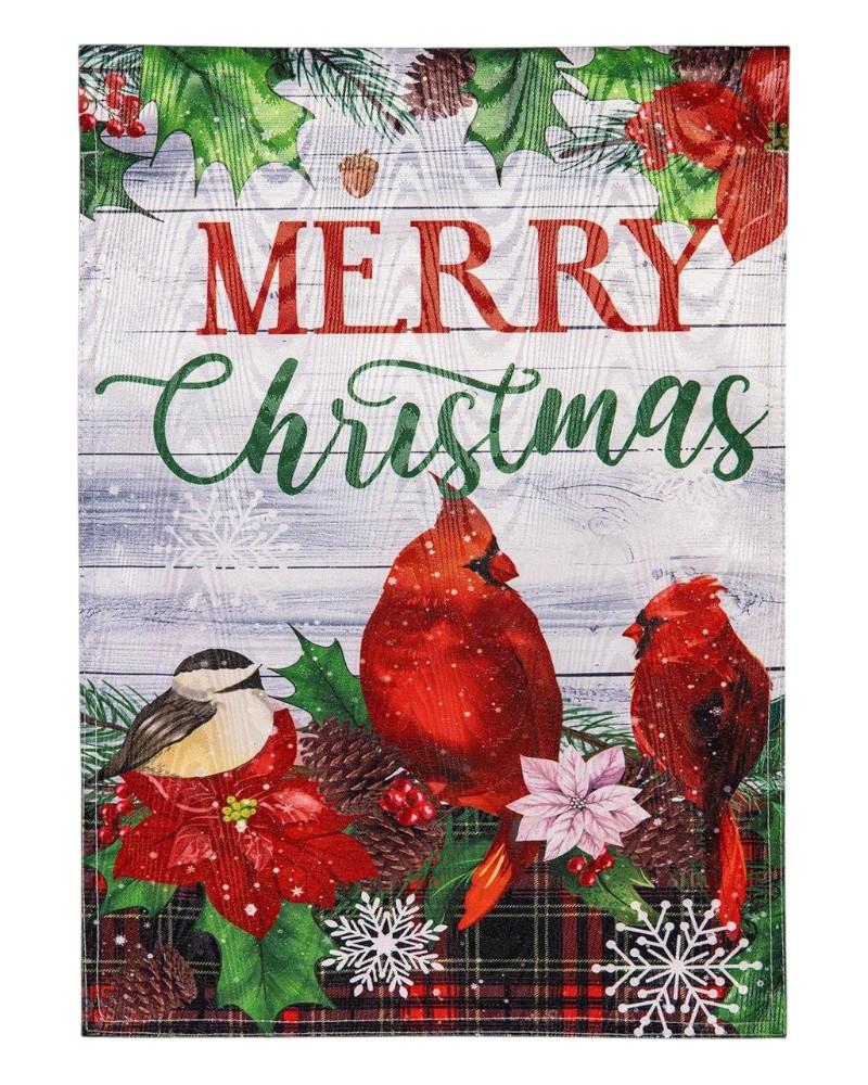 Garden Flag Christmas Colorful Birds